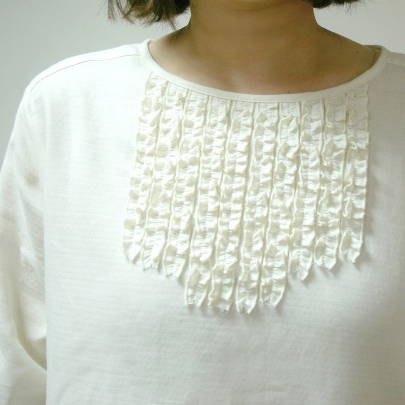 有机棉女版柔纱长袖上衣-原米 - 女装上衣 - 棉．麻 