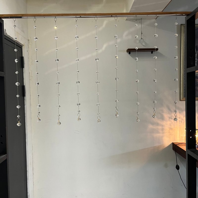 天然白水晶手工珠帘 近乎全美天然白水晶14mm+璀璨切工水晶珠帘 - 门帘/门牌 - 水晶 透明