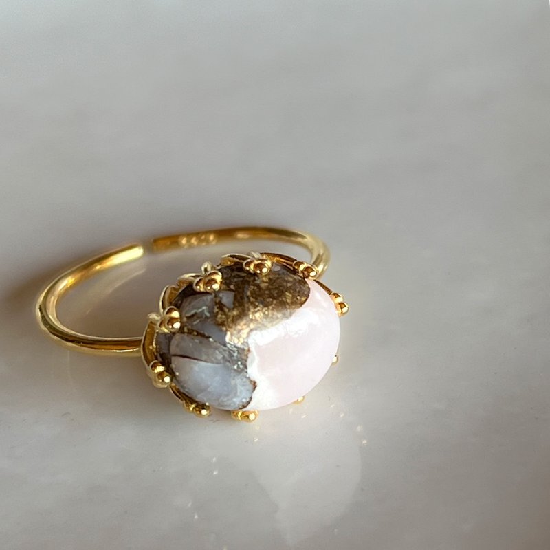 铜粉欧泊戒指【附礼盒】 - 戒指 - 半宝石 粉红色