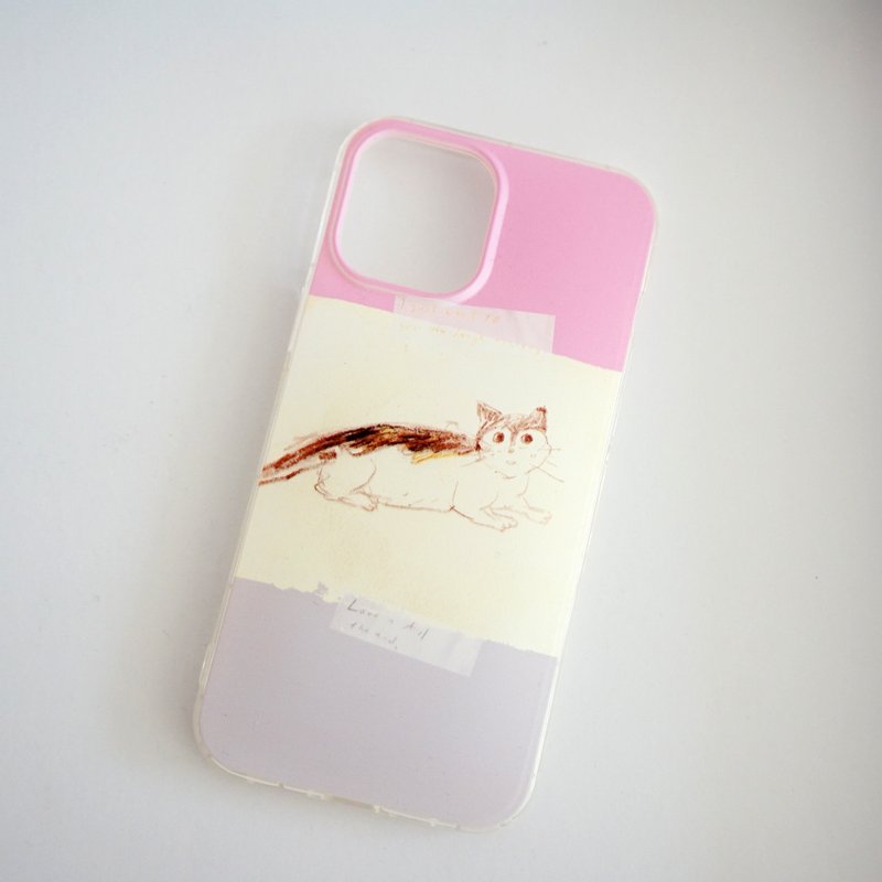 爱你我的小猫粉灰 质感印花手机软壳 iphone - 手机壳/手机套 - 橡胶 粉红色
