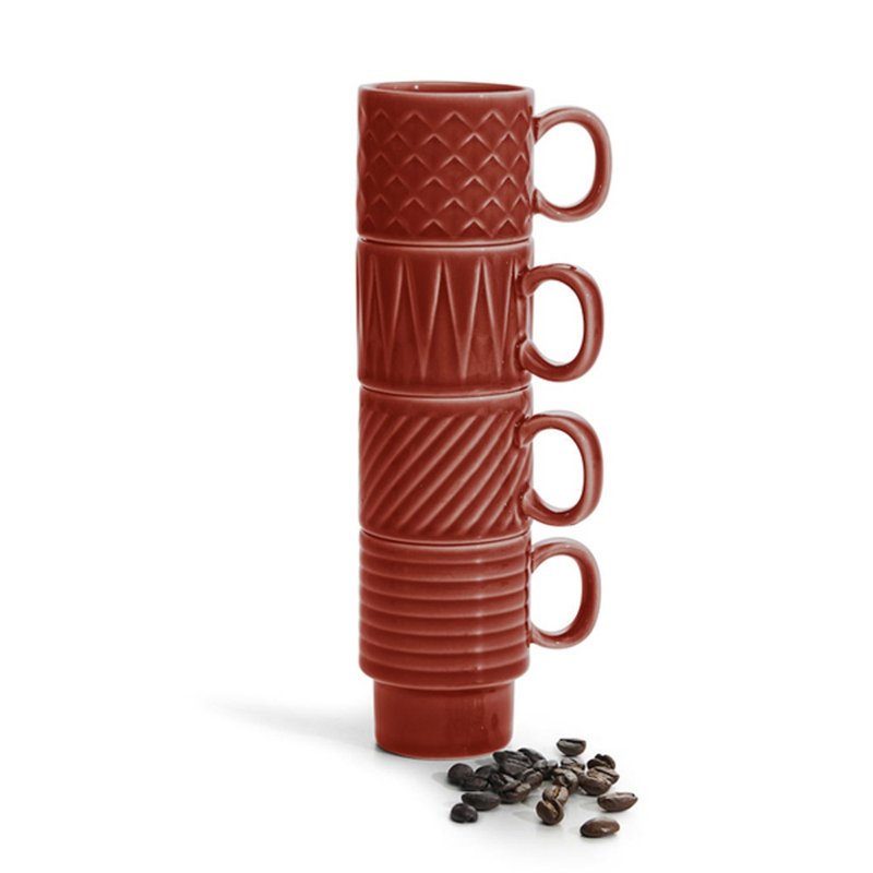 Coffee & More 浓缩咖啡杯4入组-红 - 其他杯子 - 瓷 