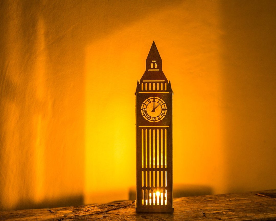 Tin Lantern Candle holder Big Ben // Modern home decor// FREE SHIPPING WORLDWIDE - 蜡烛/烛台 - 其他材质 银色