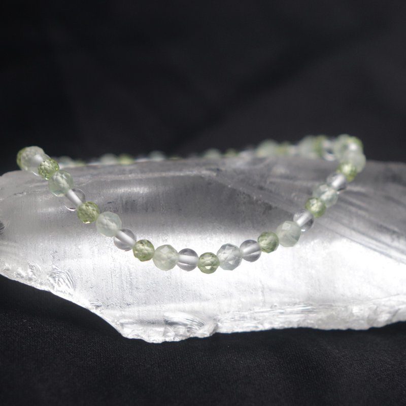 【附圣诞包装】白水晶-葡萄石-橄榄石-招财-舒压-水晶手链 - 手链/手环 - 水晶 绿色