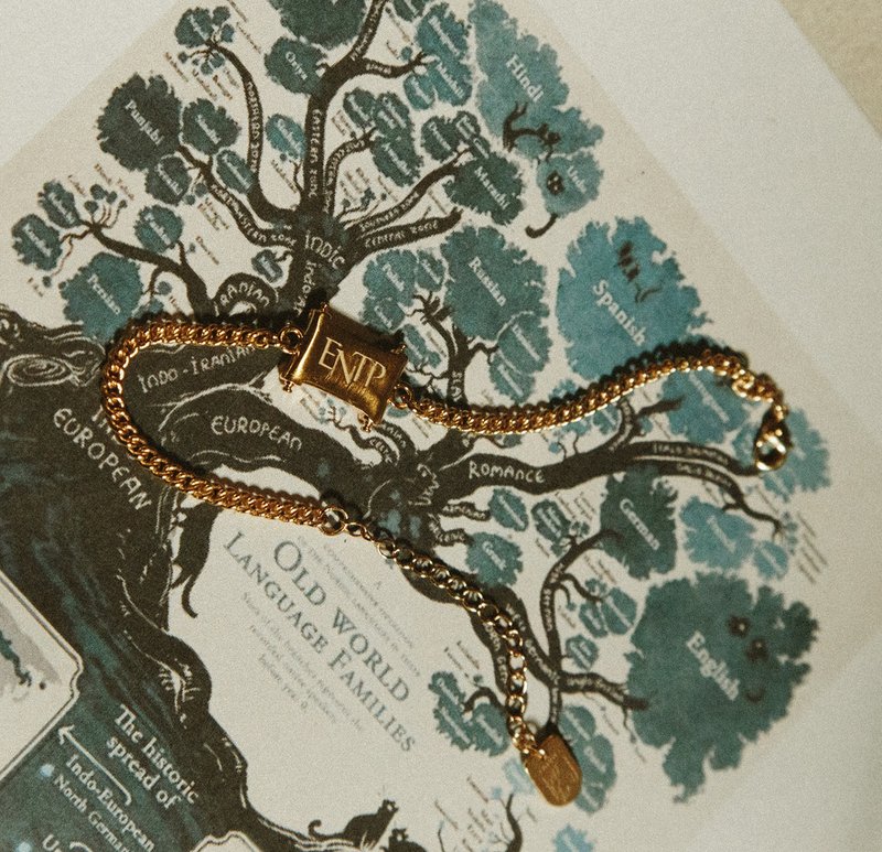 MBTI 十六型人格手链 - ENTP 辩论家 - 手链/手环 - 铜/黄铜 金色