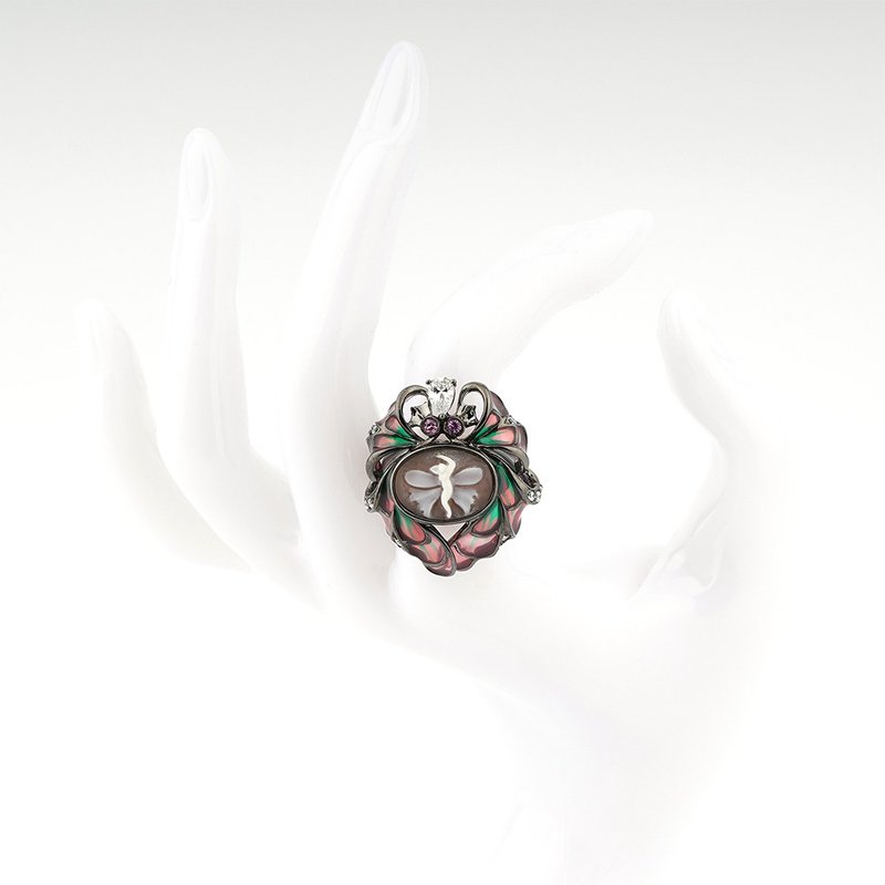 意大利手工贝雕轻珠宝_CI_A703_1N - 戒指 - 纯银 黑色