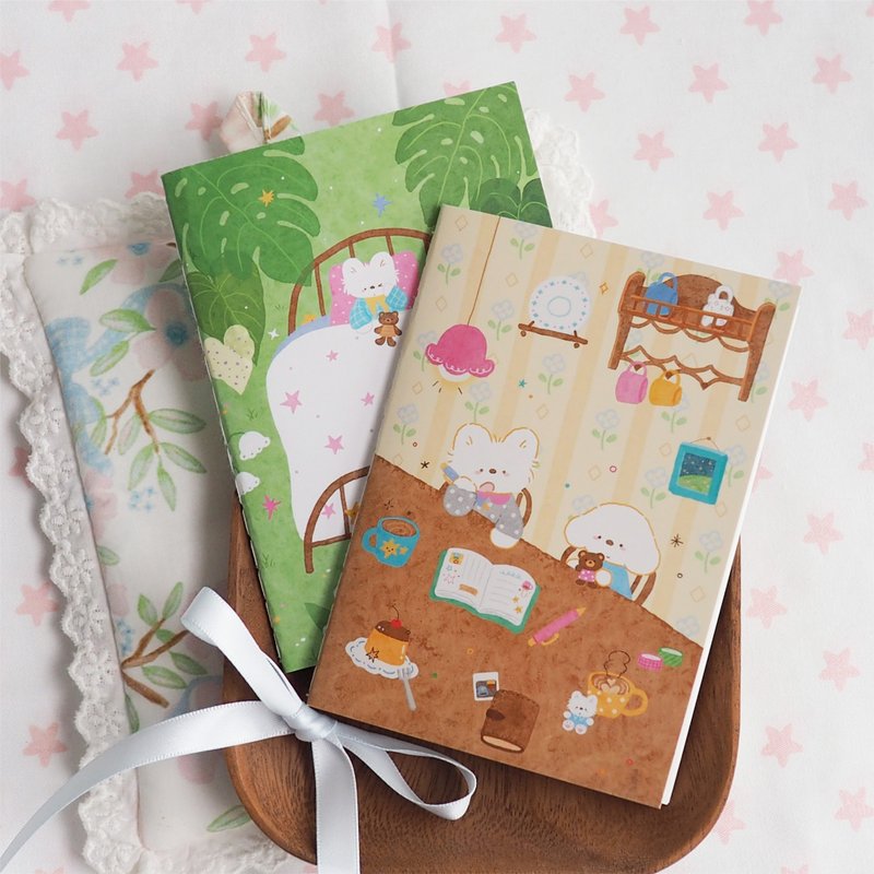 小狗巴士VOL.15 可爱小狗植物系列 车线离型纸本/贴纸胶带收纳本 - 笔记本/手帐 - 纸 多色