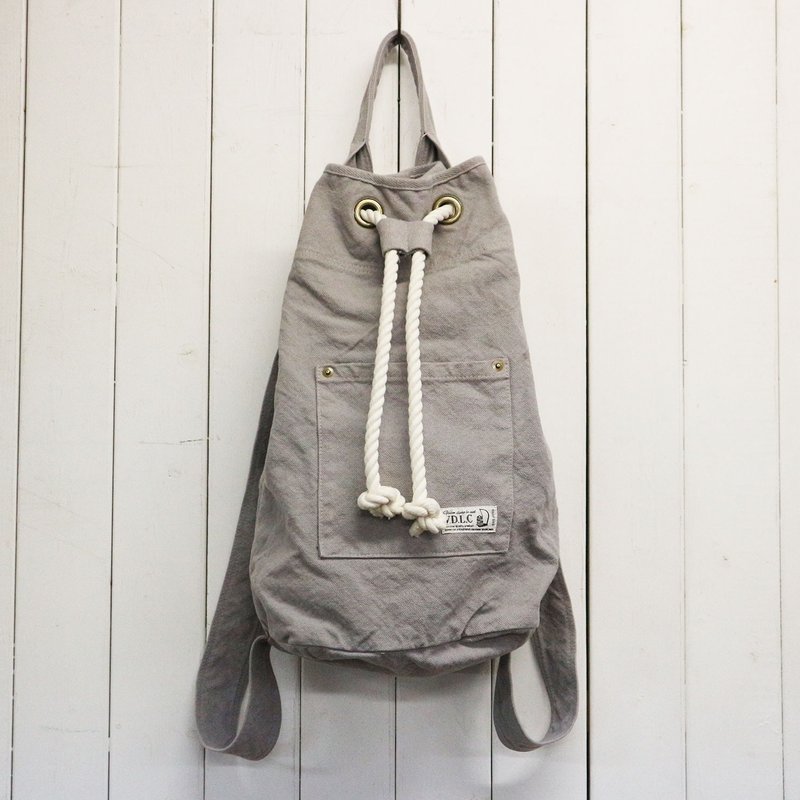 圆筒包【2025秋冬限定色・Stone】(VC-14) - 手提包/手提袋 - 棉．麻 灰色