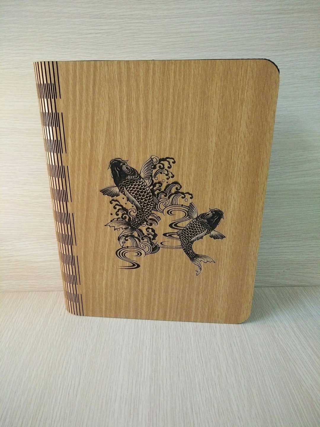 【教师节礼物】─体成型笔记本─鲤跃龙门 A5 笔记本 相册 - 笔记本/手帐 - 木头 