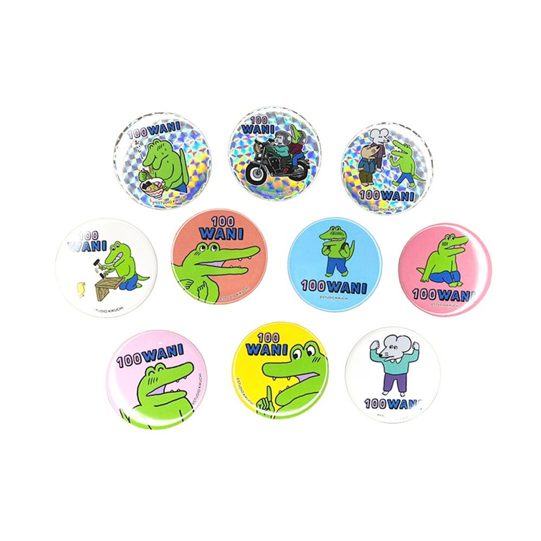 【100 WANI】一百天鳄鱼官方授权周边产品  鳄鱼设计随机十款徽章 - 徽章/别针 - 其他金属 多色