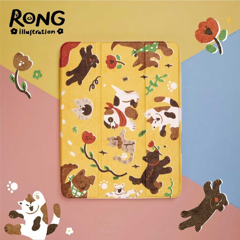 【限时特卖】iPad 插画家联名保护壳【猫狗款】 - 平板/电脑保护壳 - 其他材质 橘色