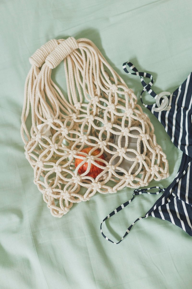 Grayareamade no.2 handbag summer beach bag - 手提包/手提袋 - 棉．麻 