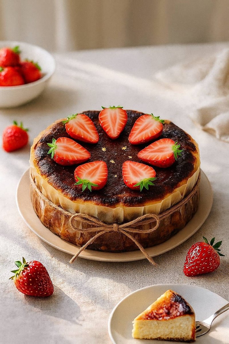 6寸草莓初雪巴斯克奶酪蛋糕 - 蛋糕/甜点 - 新鲜食材 