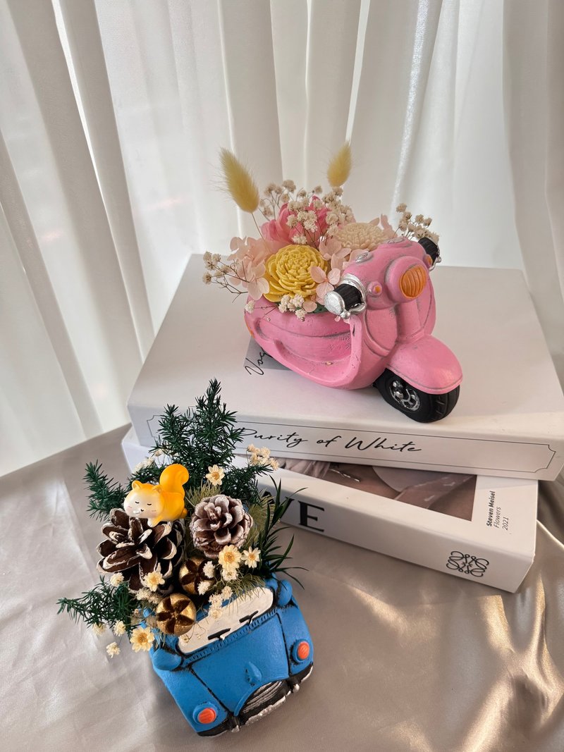 永生花桌花 亲子花艺 汽车  花艺设计 - 干燥花/捧花 - 植物．花 