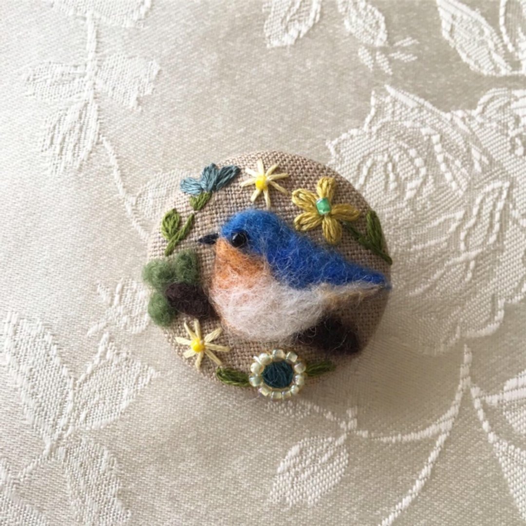 brooch of wild bird - 胸针 - 棉．麻 卡其色