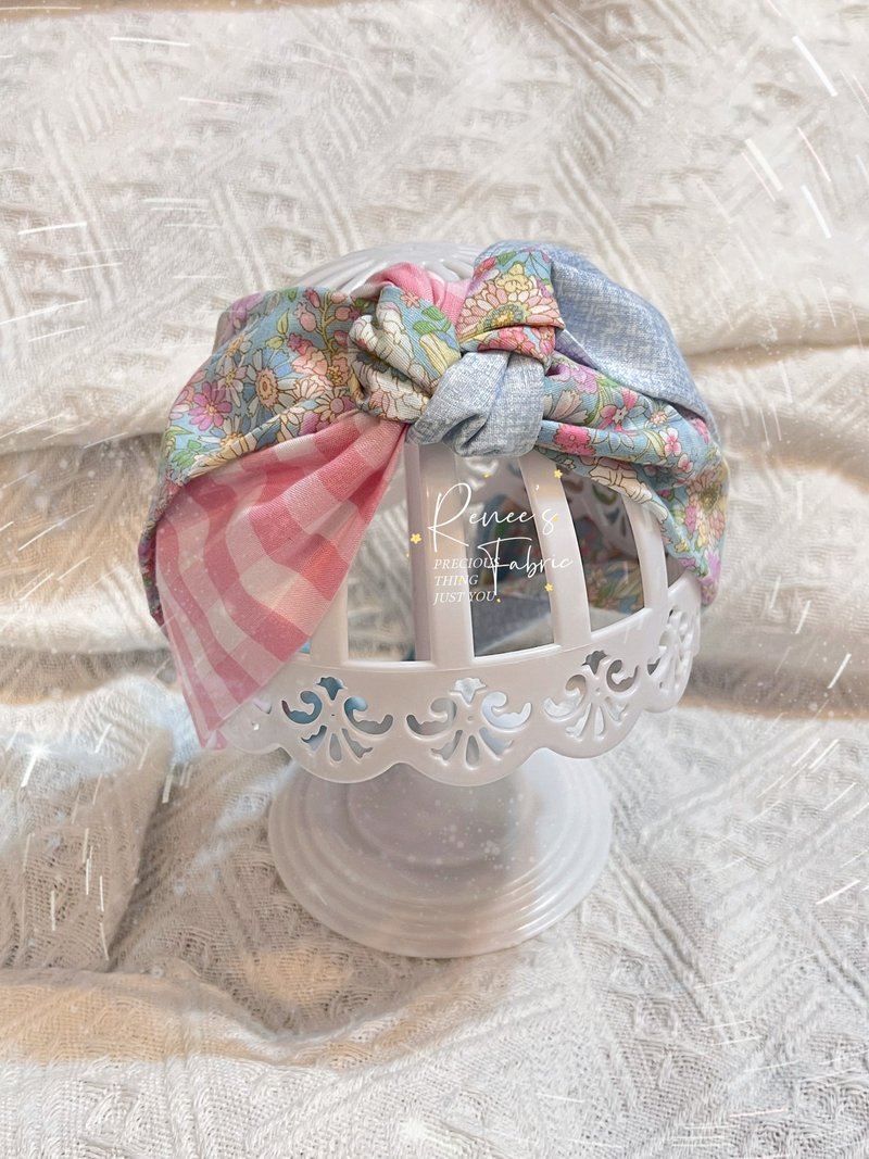 田心发带/亲子发带/编织发带/交叉发带 - 婴儿帽/发带 - 棉．麻 粉红色