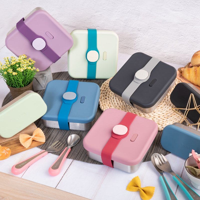 Kassie 便当盒(轻装版/不含分隔盒) | 自在减塑恰到好处 - 便当盒/饭盒 - 不锈钢 紫色