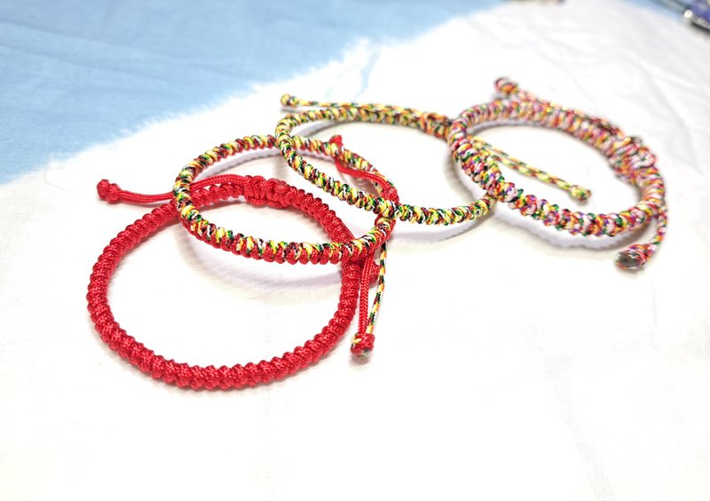 开好运 招吉避邪 手环 金钢结 红绳 五色线 七色线 粗版 - 手链/手环 - 其他人造纤维 多色