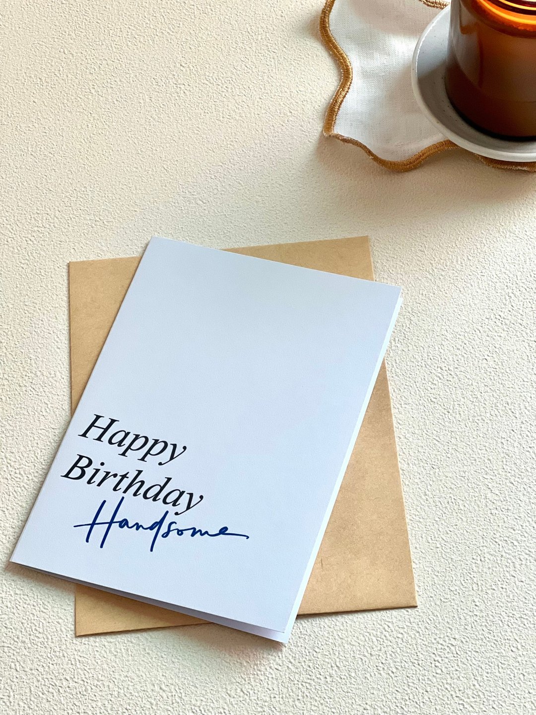 手写风格生日卡片 Happy Birthday Handsome! - 卡片/明信片 - 纸 
