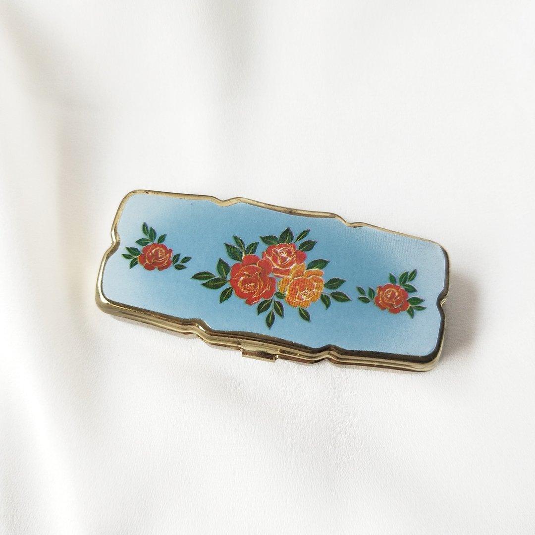 【好日恋物】Vintage古物花朵迷你饰品收纳盒 - 收纳用品 - 其他金属 金色