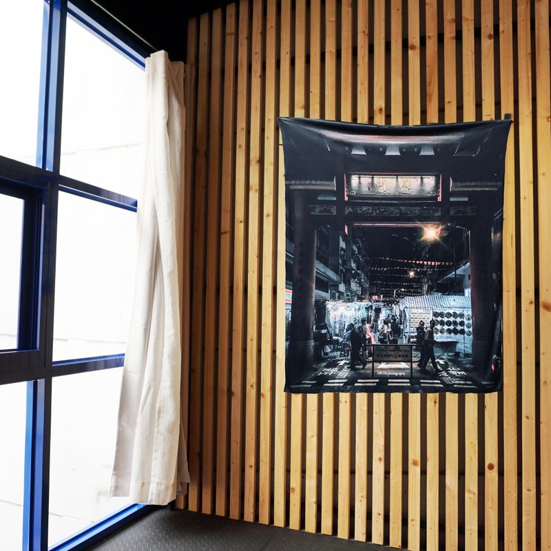 免费订制你的专属壁幔 家饰 布幔 BM10 香港庙街 Wall Tapestry - 墙贴/壁贴 - 聚酯纤维 黑色