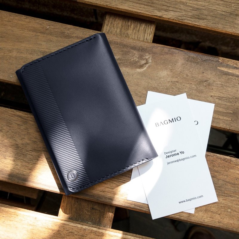 牛皮名片夹 -午夜蓝 - 其他 - 真皮 蓝色