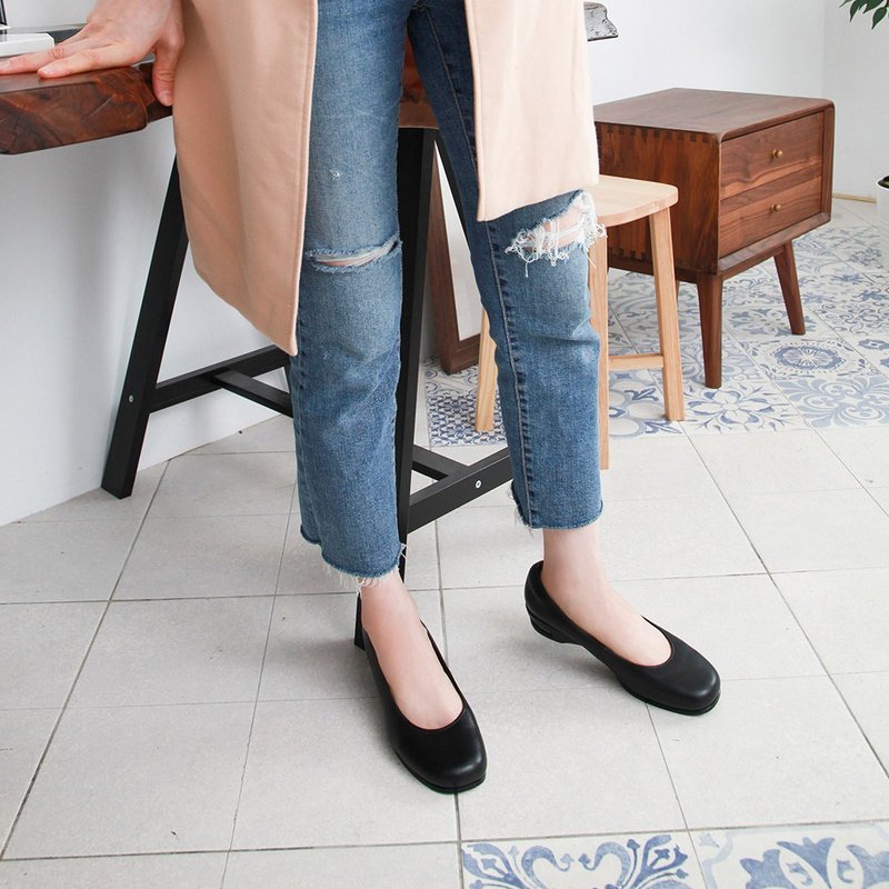 357加强版AIR气垫工作鞋(4E牛革制)Work Shoes - 其他女款皮鞋 - 真皮 黑色