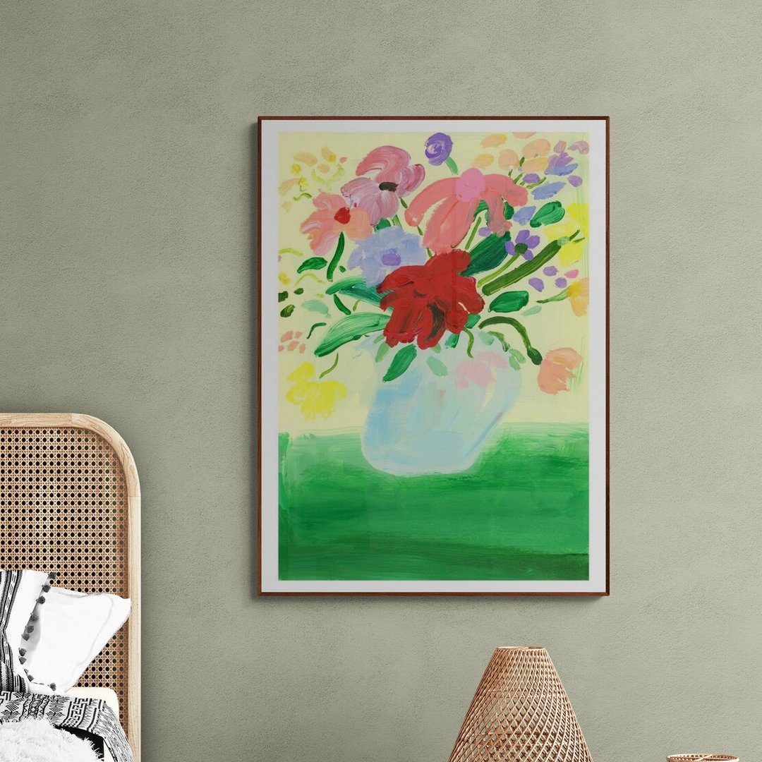 【原版海报】Katy Smail | Flowers on Green Tablecloth - 海报/装饰画/版画 - 纸 