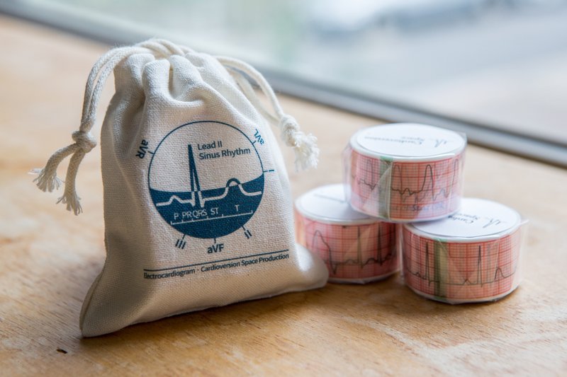 心电图组合包(束口袋+三卷纸胶带) - 纸胶带 - 纸 红色