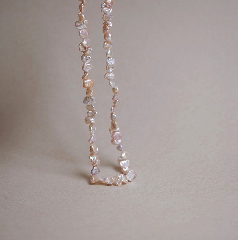 14KGF 米粒珍珠磁吸式手链 - 项链 - 珍珠 粉红色