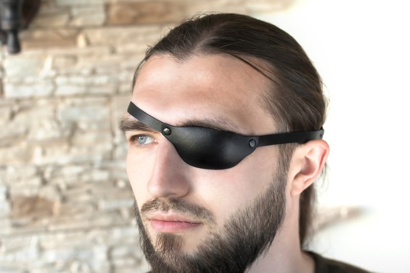 Leather Eye Patch | Slim Eye Patch | One Eye | Small Eye Patch - 眼罩 - 真皮 