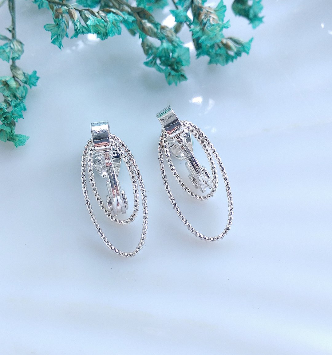 Vintage Jewelry 西洋古董饰品 NWH 银色调 夹式耳环 - 耳环/耳夹 - 其他金属 金色