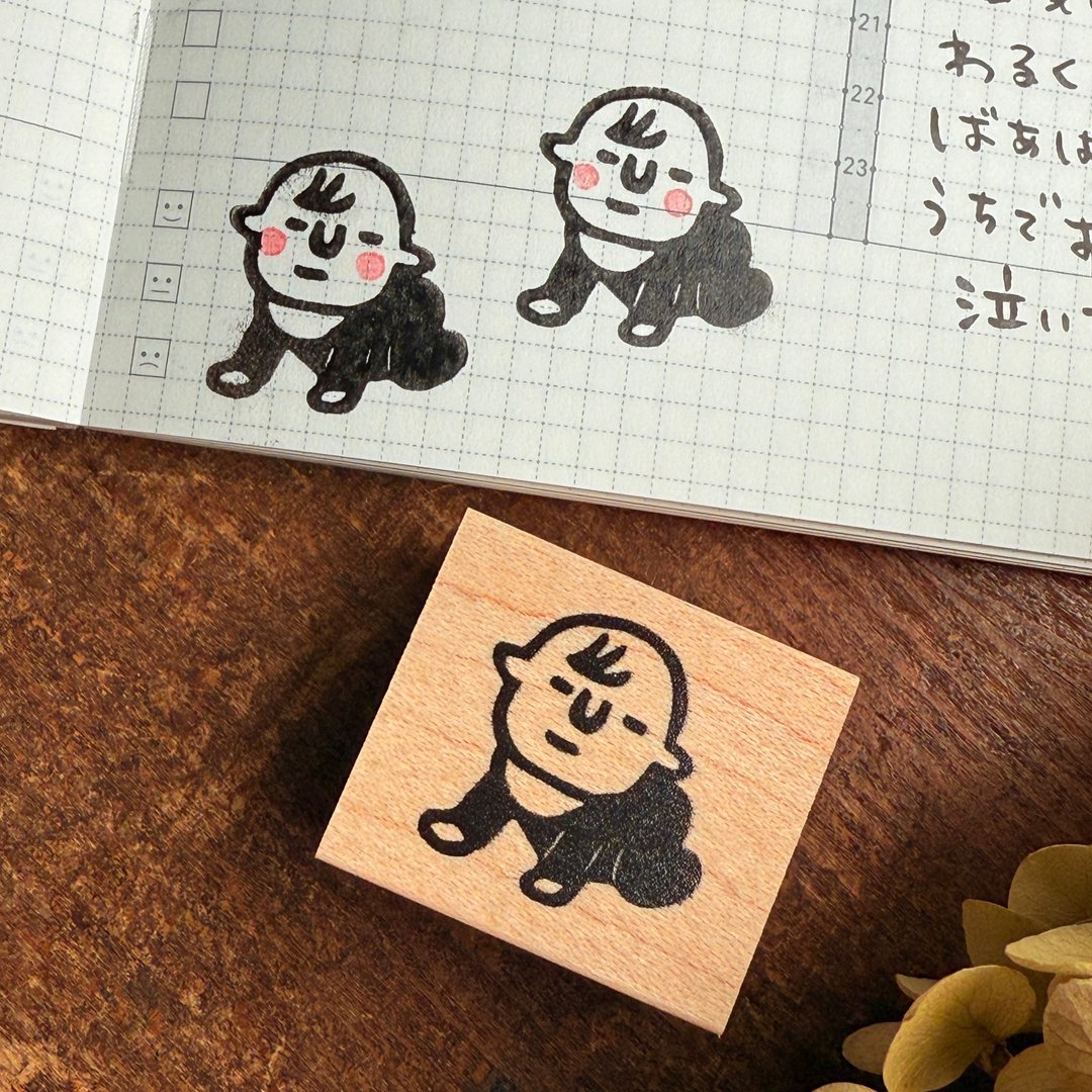 爬行宝宝*26mm×30mm*橡皮图章*R1049 - 印章/印台 - 木头 