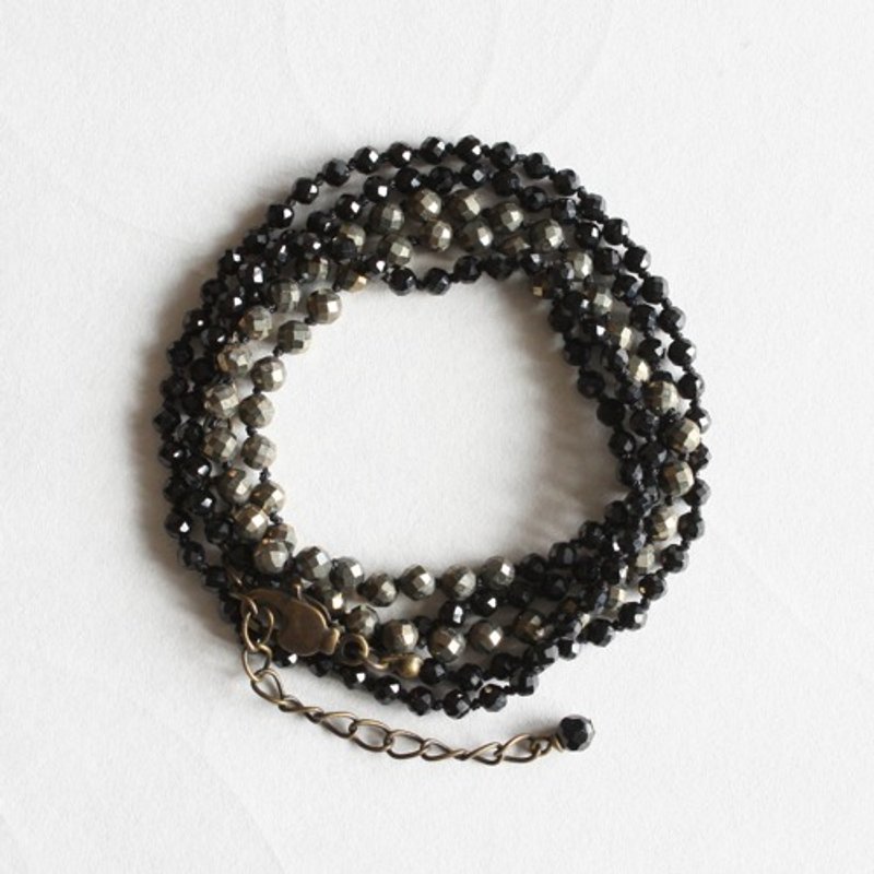 Pinkoi 代购 - 101号88cm黑尖晶石黄铁矿项链 - 项链 - 宝石 