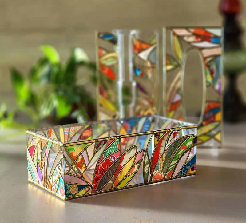 Temari no Shirabe 纸巾盒或面纸盒 - 纸巾盒 - 玻璃 多色