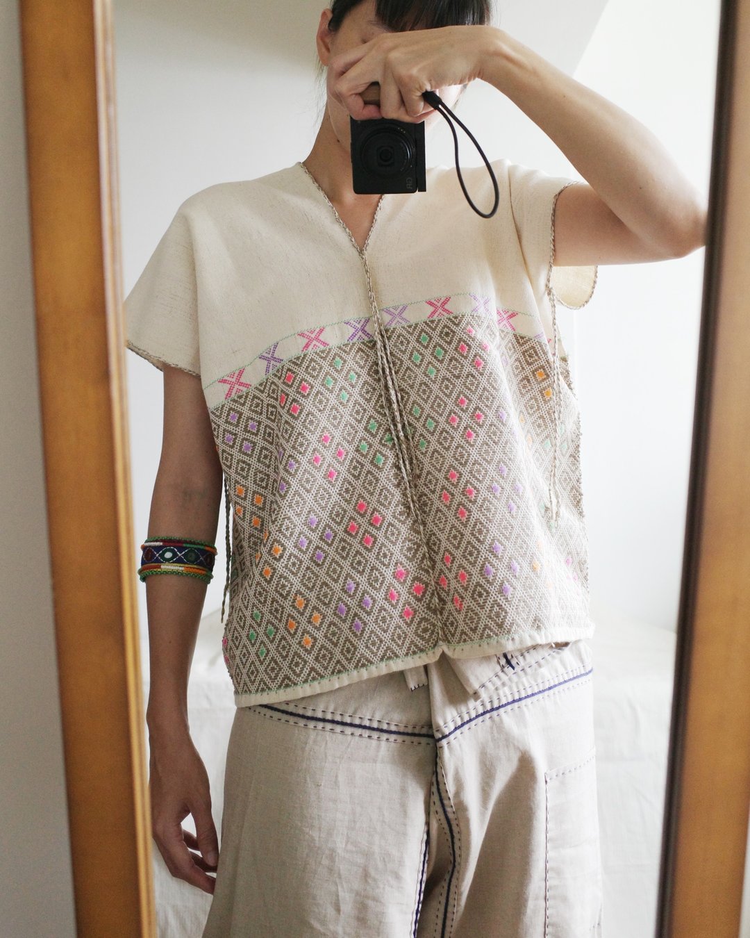 Karen shirt 泰北山岳民族克伦族手织布手工刺绣天然染织上衣 - 女装上衣 - 棉 