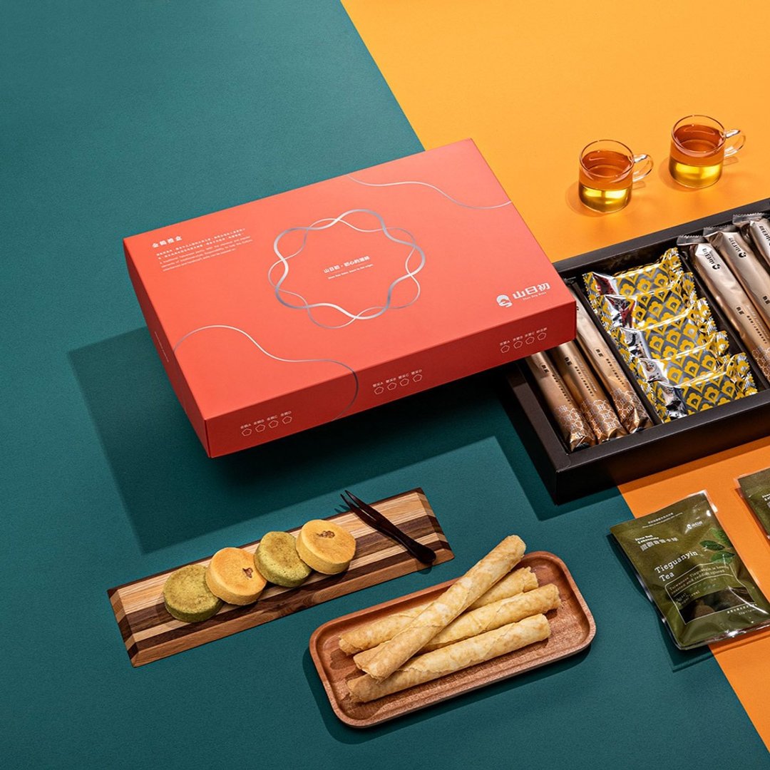 醇品礼B 原味蛋卷12入、醇厚黑巧酥2入(附提袋) - 手工饼干 - 纸 多色