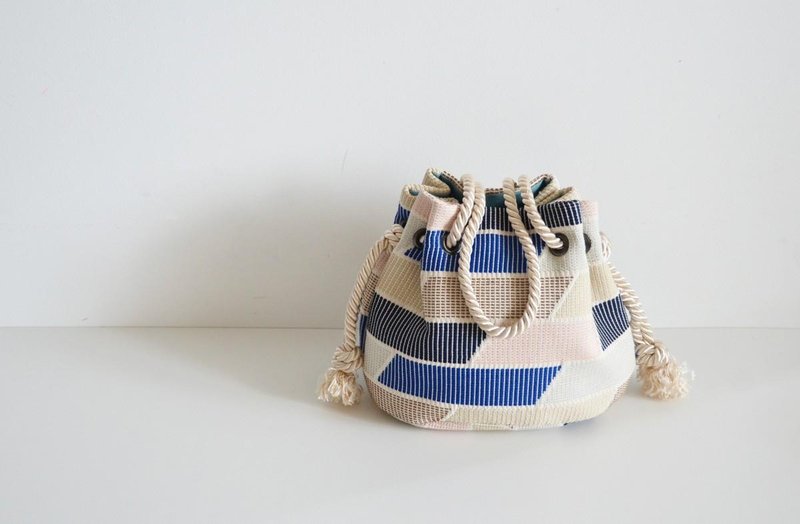 New work! DUTEL jacquard block marine bag - 侧背包/斜挎包 - 棉．麻 卡其色