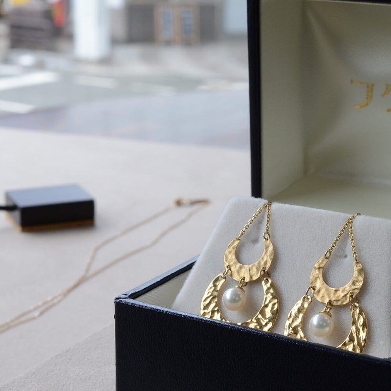 Akoya珍珠耳环 18K金 海水珍珠 日本制造 日本直送 - 耳环/耳夹 - 其他金属 