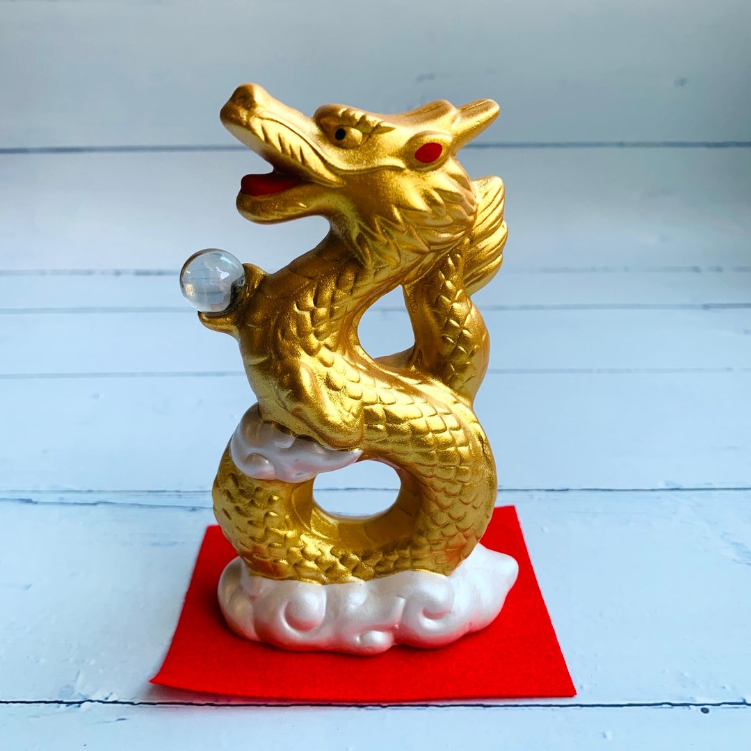 锦彩招福龙-升龙-小-生肖吉祥物(龙) 招财 开运 送礼 交换礼 - 玩偶/公仔 - 陶 