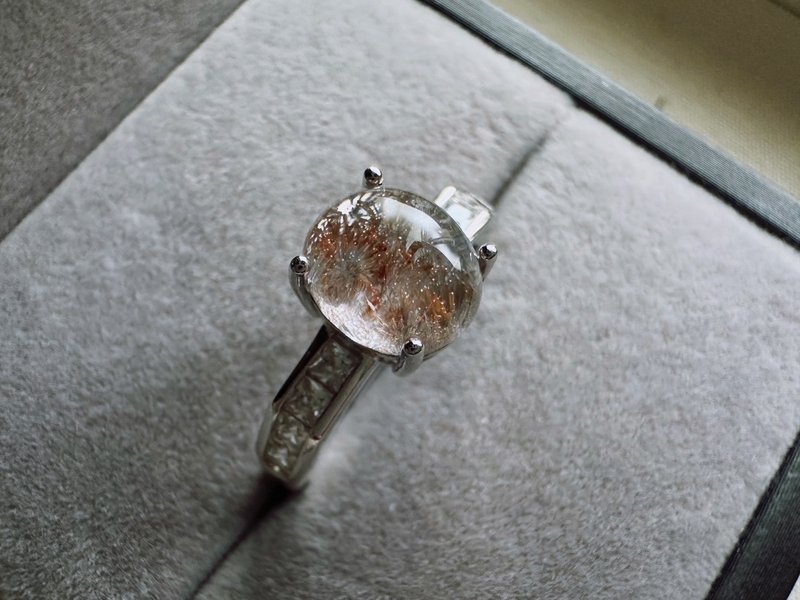 双色蓝线石 蓝发水晶 s 925银戒 - 戒指 - 水晶 