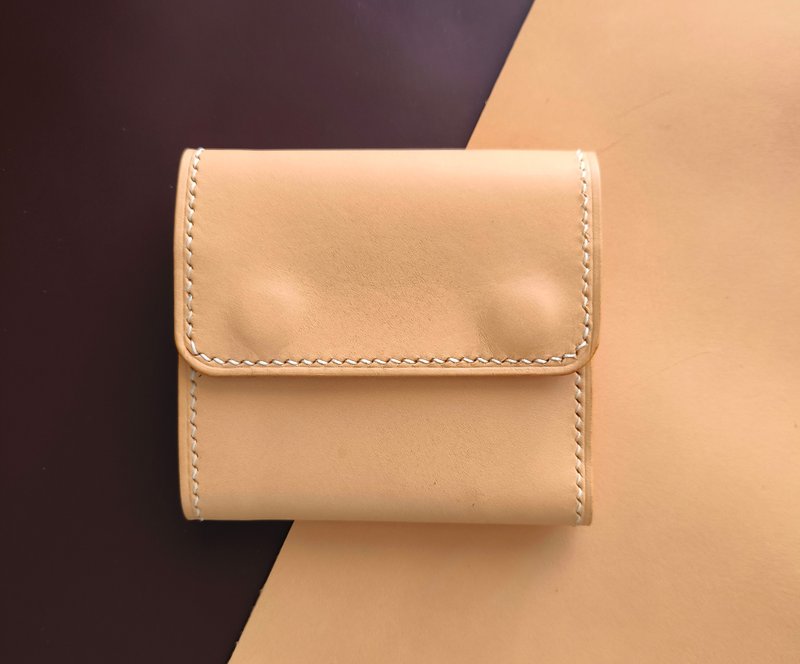 短款三折皮夹，植鞣皮革，Art Angus 男女皆宜，手工制作。 - 皮夹/钱包 - 真皮 金色