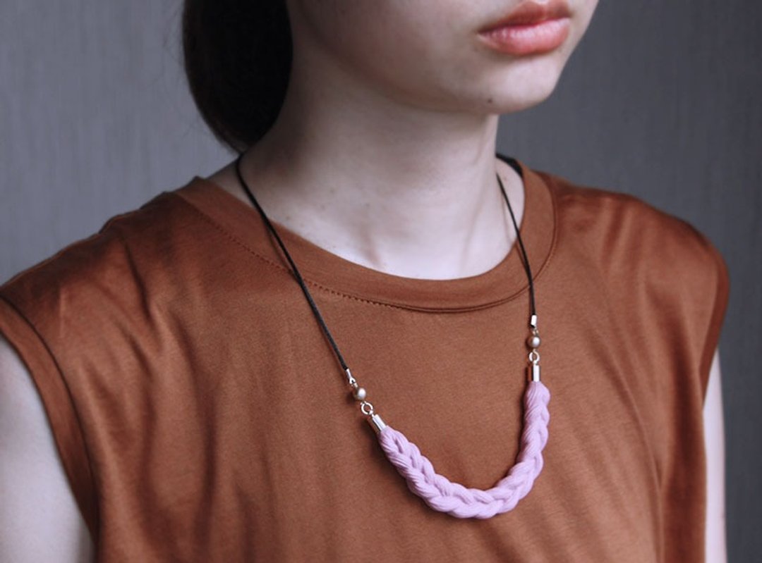 Ami Ami necklace [semicircle / 5color] - 项链 - 塑料 多色