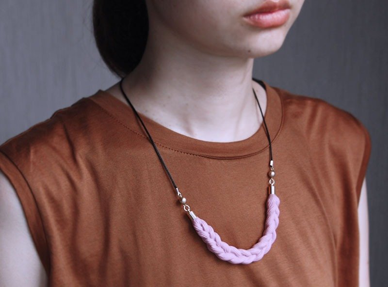 Ami Ami necklace [semicircle / 5color] - 项链 - 塑料 多色