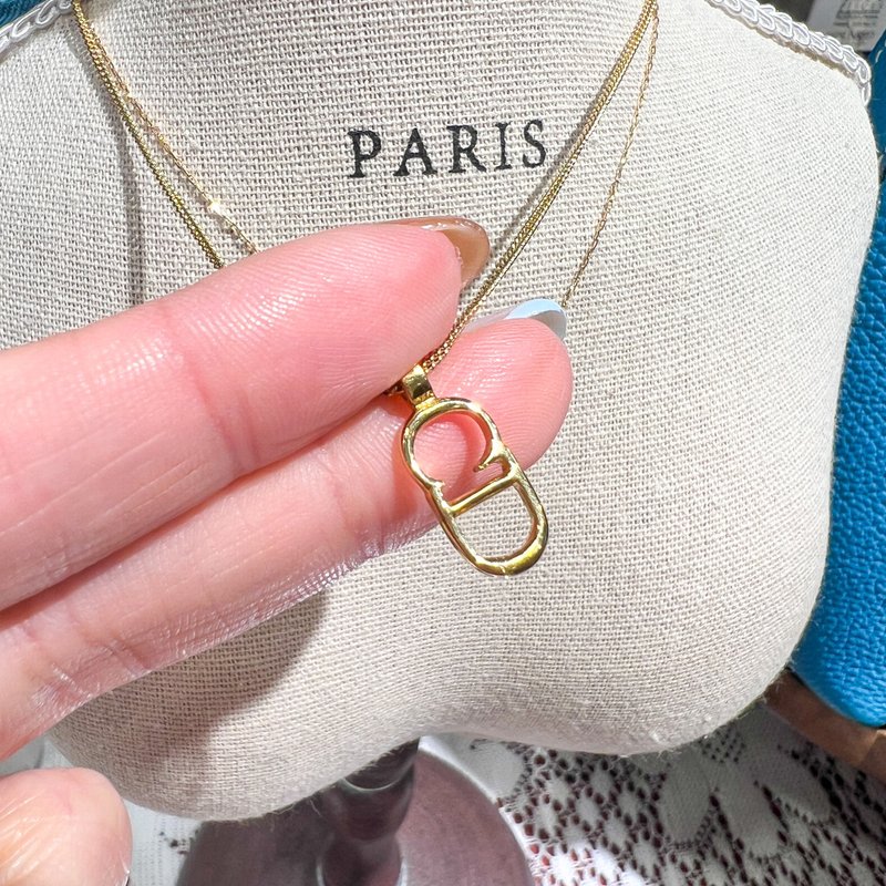 【日本中古】Vintage Dior 90-00年代 CD猪鼻项链 首饰盒附 - 项链 - 其他金属 金色