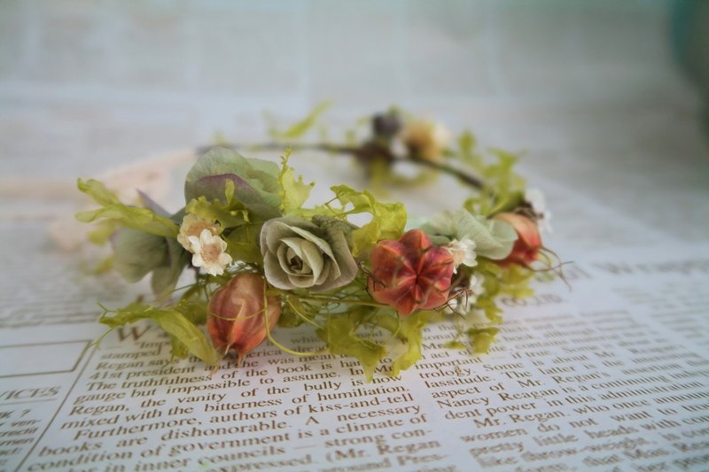 漫森态 花童花冠/不凋花/干燥花 - 干燥花/捧花 - 植物．花 绿色