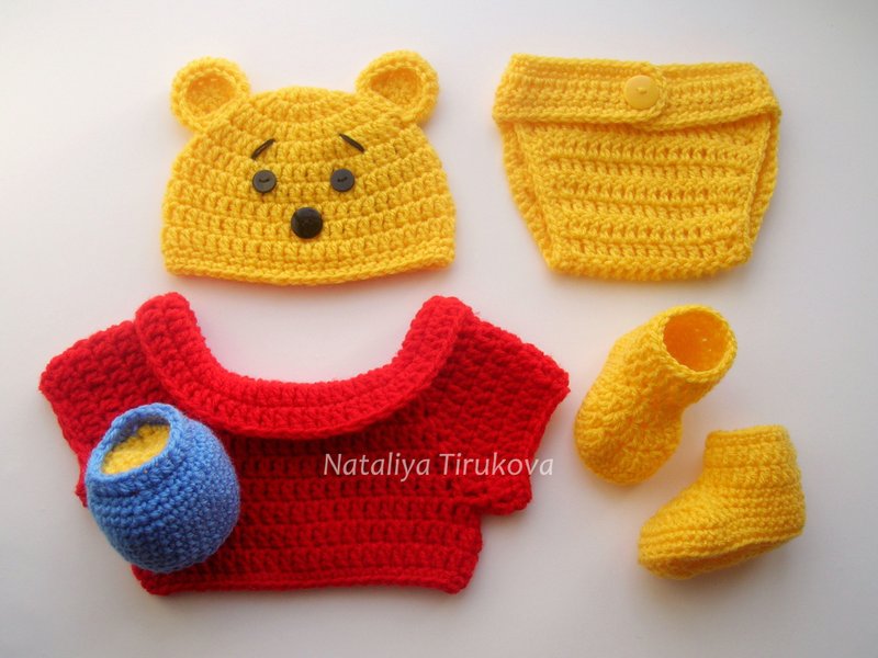 CROCHET PATTERN Winnie the Pooh Set - 编织/刺绣/羊毛毡/裁缝 - 其他材质 