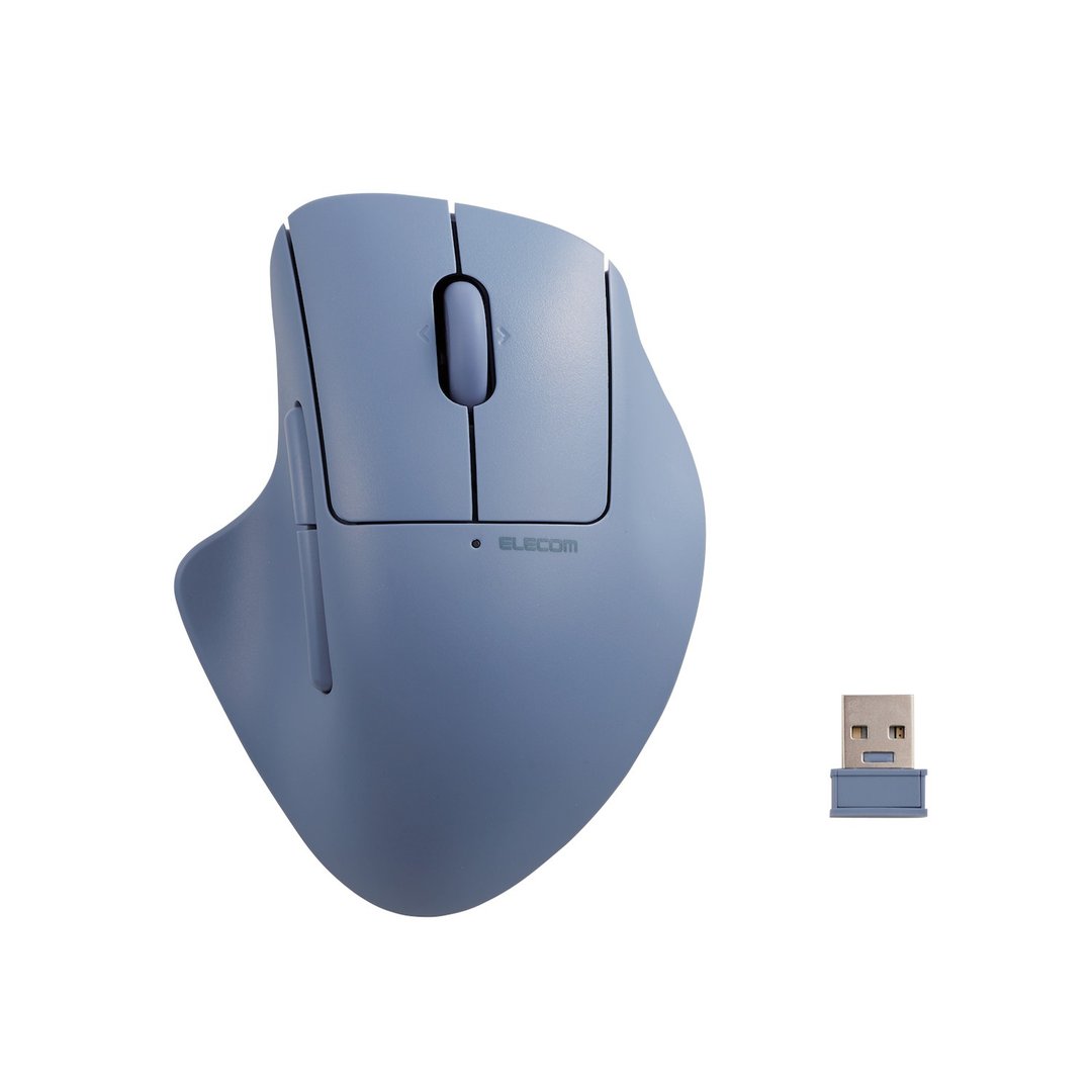 ELECOM Shellpha 静音双模人体工学 5 键鼠标-蓝 M - 电脑配件 - 其他材质 蓝色