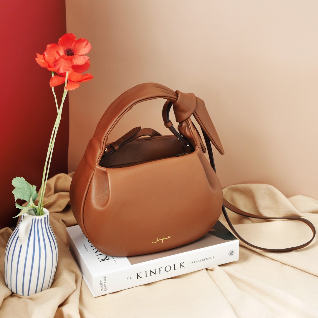 Jaychewin Garrett Handbag 泰国皮包 - Tan Lambskin 小羊皮 - 手提包/手提袋 - 真皮 咖啡色