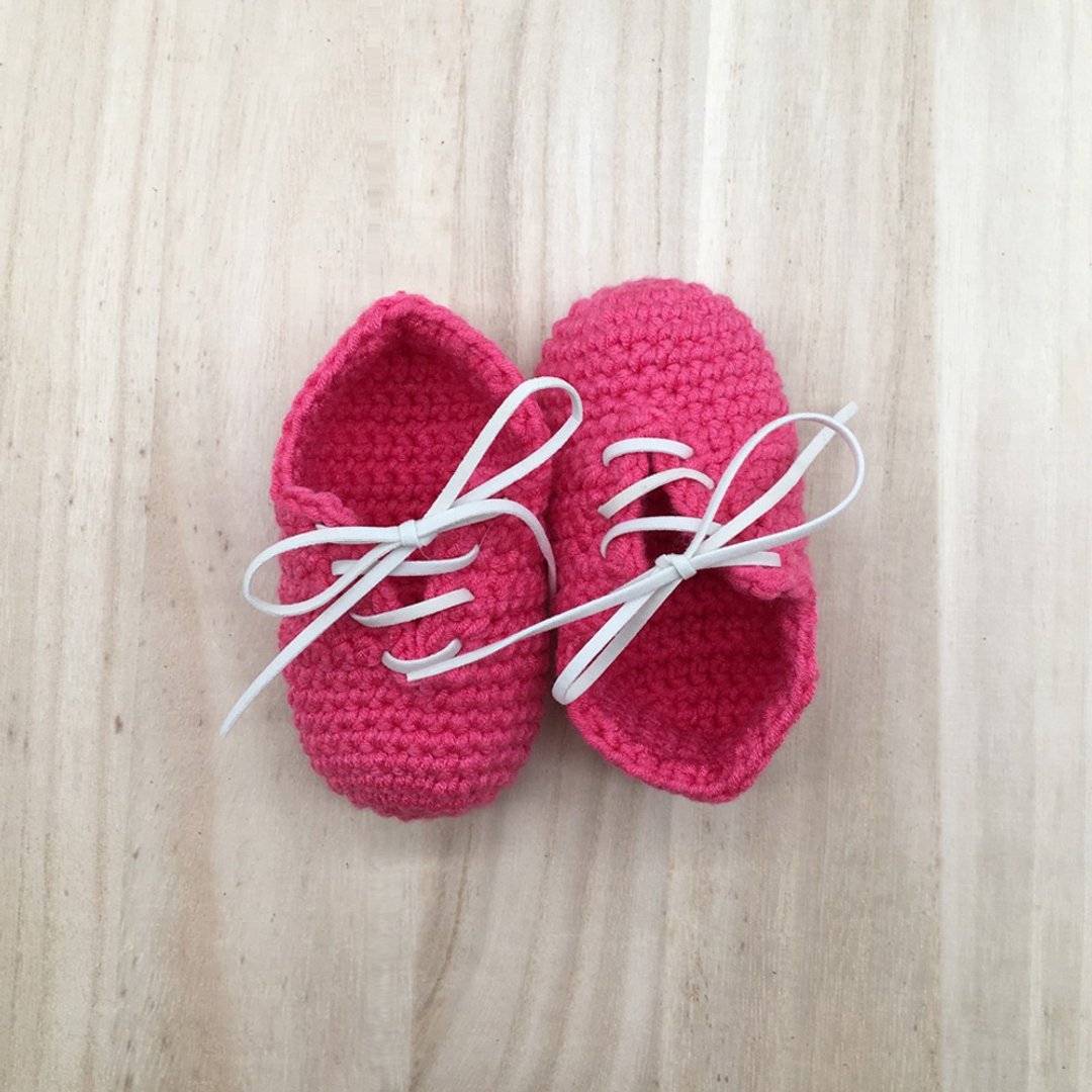 Slip-On Baby Booties, Crochet Shoes, Socks, Sneaker, Boots, Footwear for Kids - 婴儿鞋 - 棉 红色
