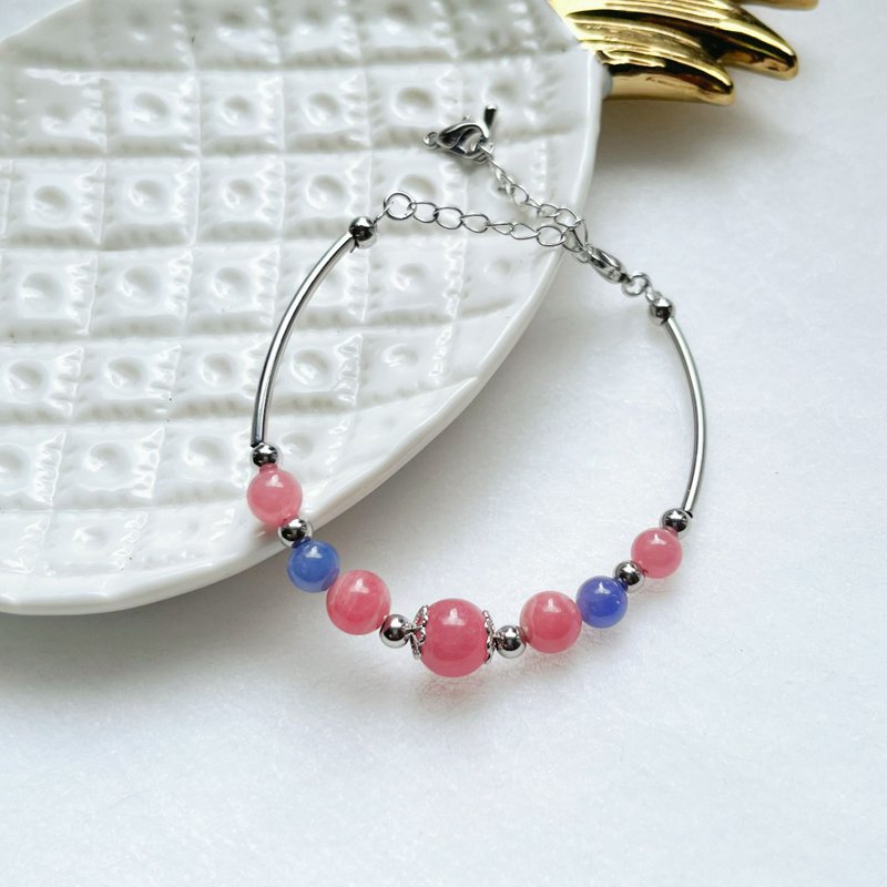 幸福女神 坦桑石  红纹石  水晶手链 天然石 生日礼物 - 手链/手环 - 水晶 红色